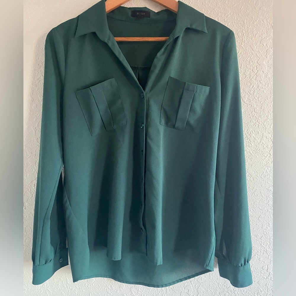 mine Emerald Green Button Down Shirt